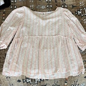Time and Tru Pink Striped Blouse